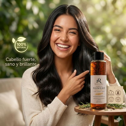 SHAMPOO DE ROMERO NATURAL RENACELL, FORTALECE TU RAÍZ Y DETÉN LA CAIDA DE TÚ CABELLO