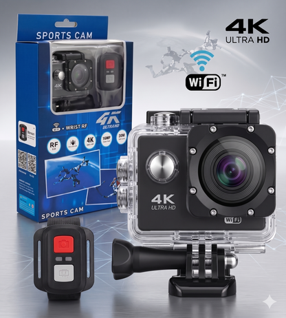 Cámara Acción 4K Ultra HD con control remoto