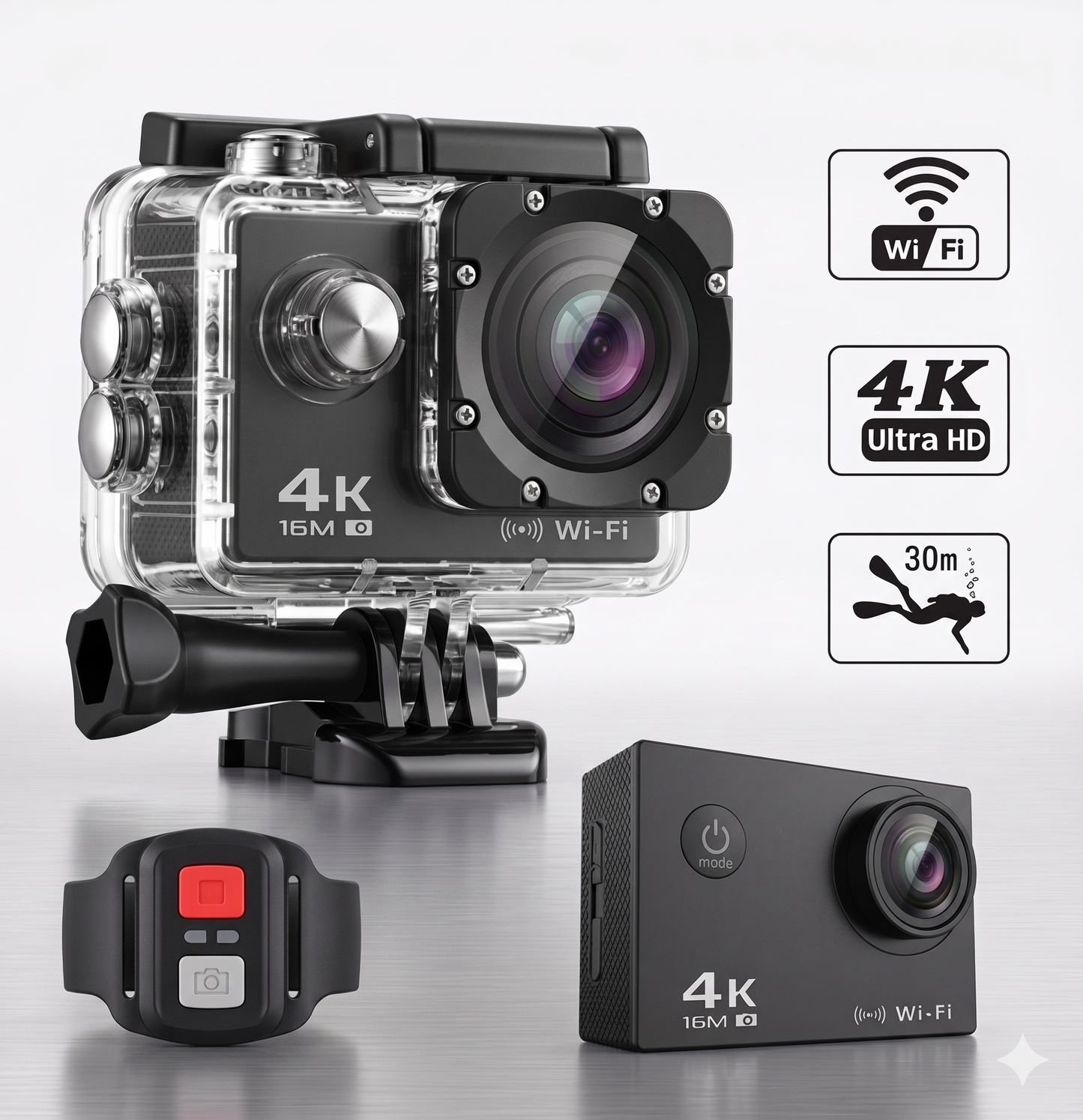 Cámara Acción 4K Ultra HD con control remoto