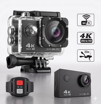 Cámara Acción 4K Ultra HD con control remoto
